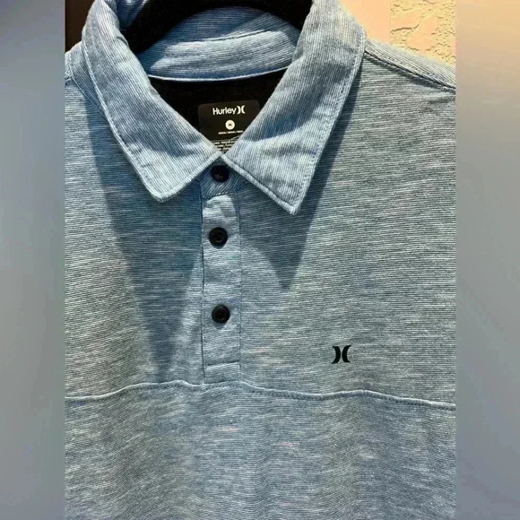 Hurley Men’s Performance Short Sleeve Polo- Blue- Size Medium - Picture 3 of 5